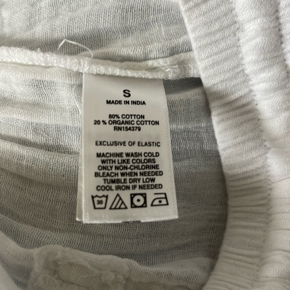 Aeropostale White Gauze Wide Leg Cargo Pants Coastal Beach Lightweight Small - Picture 14 of 14
